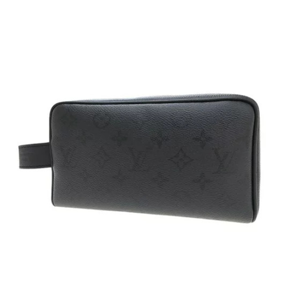 Louis Vuitton Locker Dopp Midnight Pouch Leather Black Gray